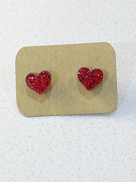 Red Glitter Hearts