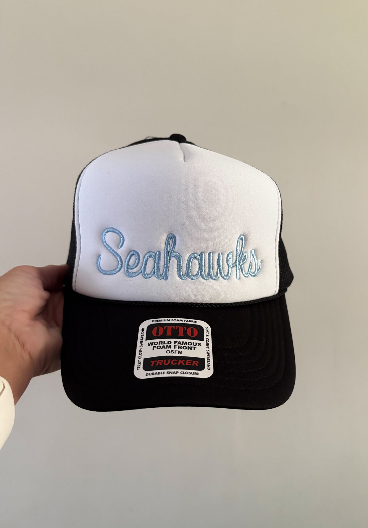 Seahawks- Black with White Front